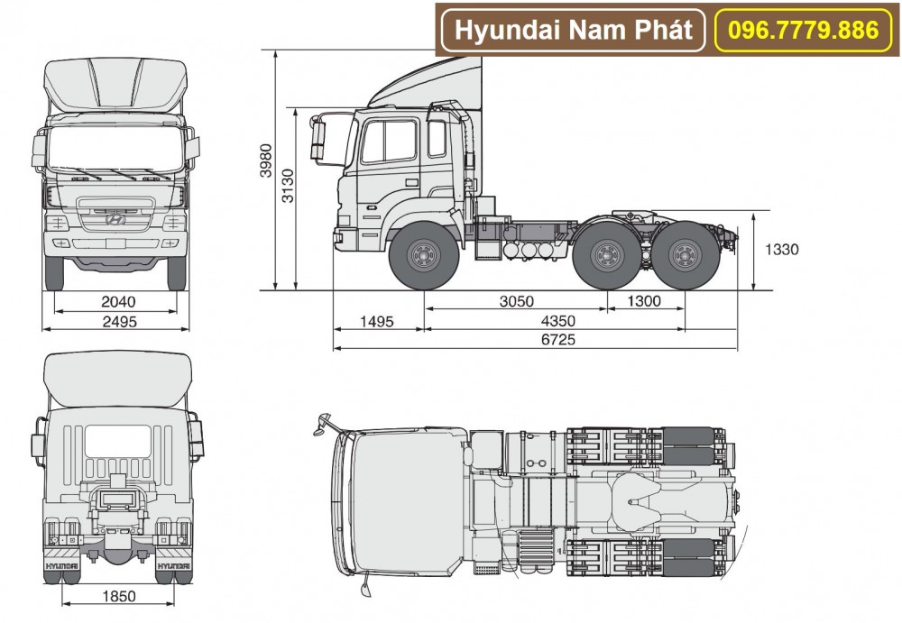 Xe Đầu Kéo Hyundai HD1000 Máy Điện Nhập Khẩu Hàn Quốc
